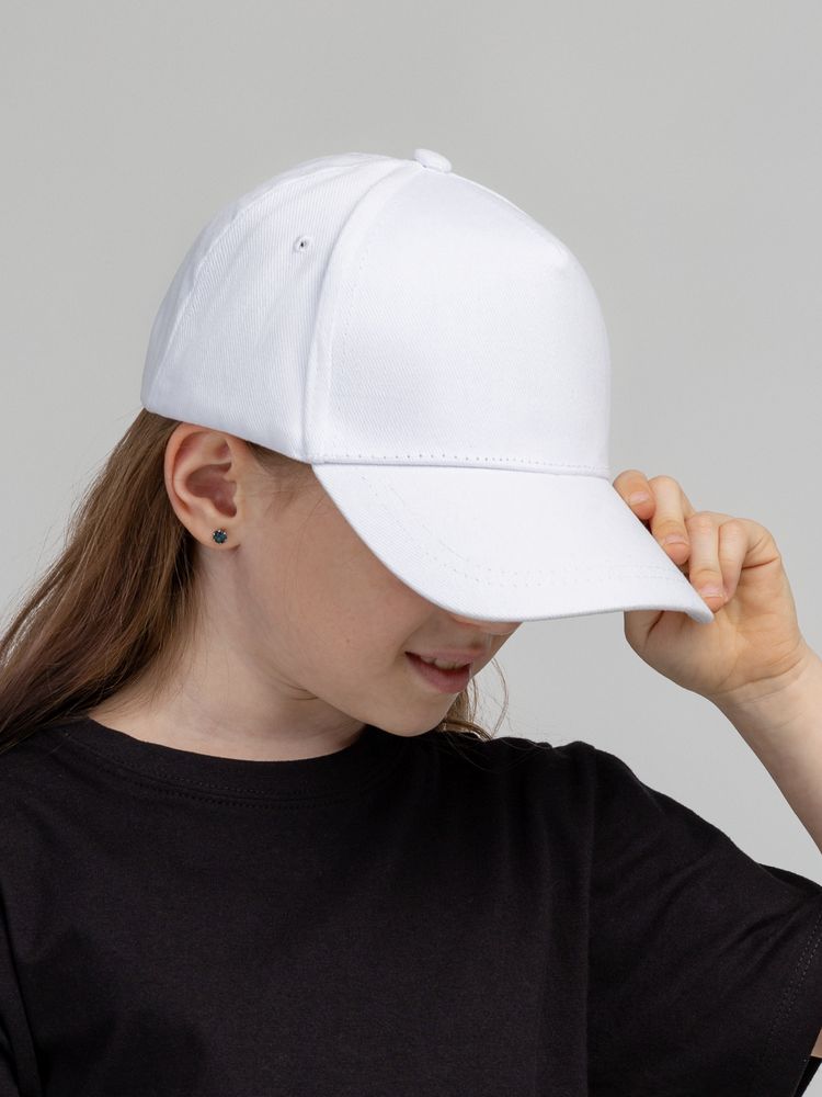 Бейсболка детская Standard Kids, белая-5