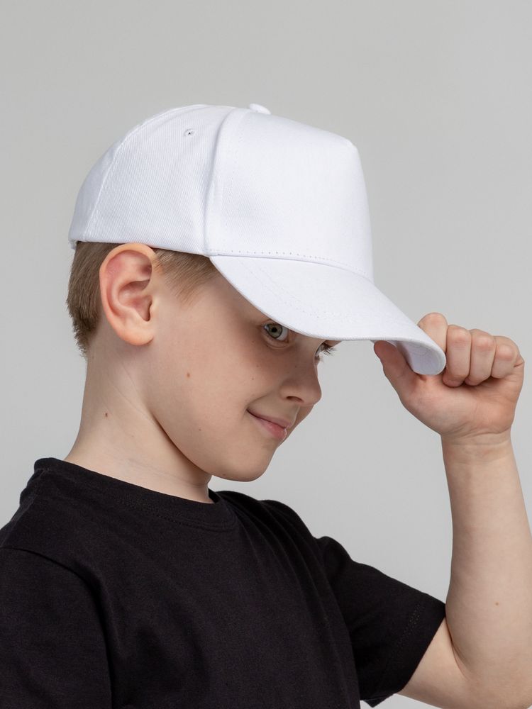 Бейсболка детская Standard Kids, белая-7