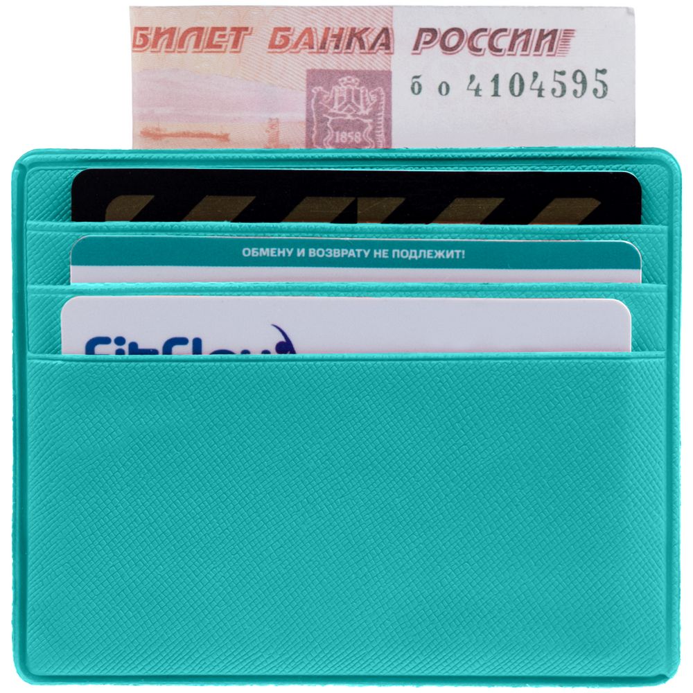Чехол для карточек Devon, бирюзовый-4