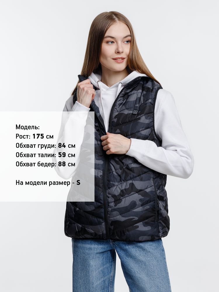 Жилет с подогревом Thermalli Valmorel, серый камуфляж, размер S-14
