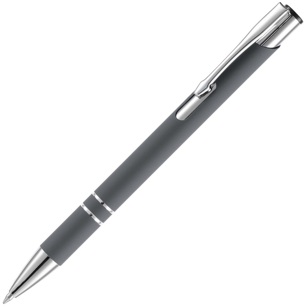 Ручка шариковая Keskus Soft Touch, серая-1