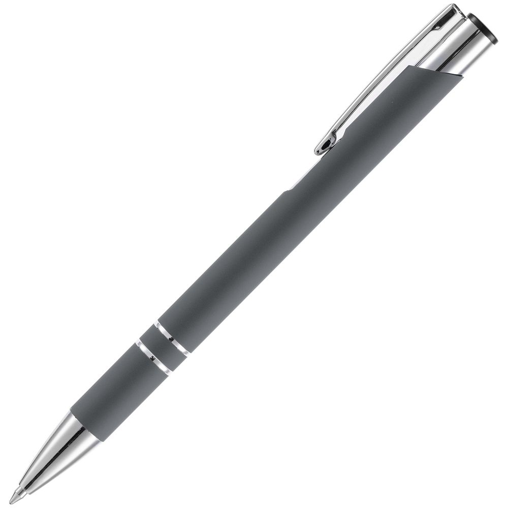 Ручка шариковая Keskus Soft Touch, серая-2
