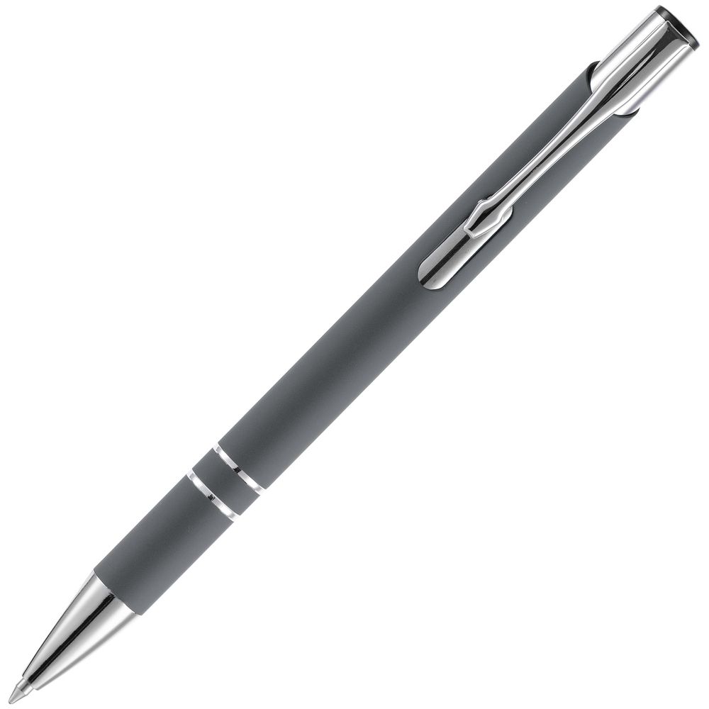 Ручка шариковая Keskus Soft Touch, серая-3