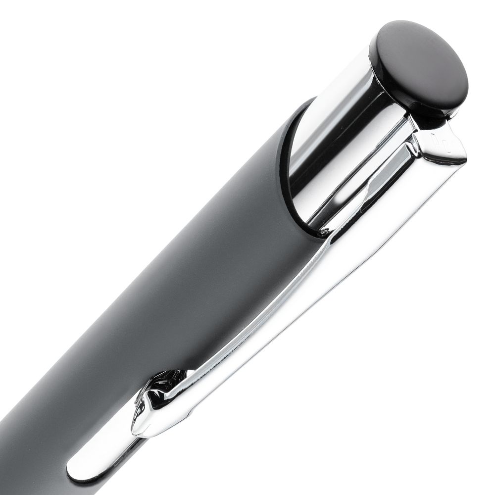 Ручка шариковая Keskus Soft Touch, серая-4