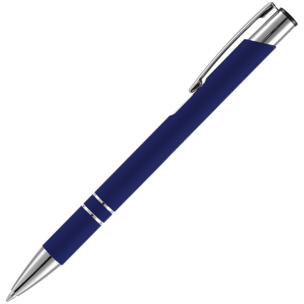 Ручка шариковая Keskus Soft Touch, темно-синяя-2