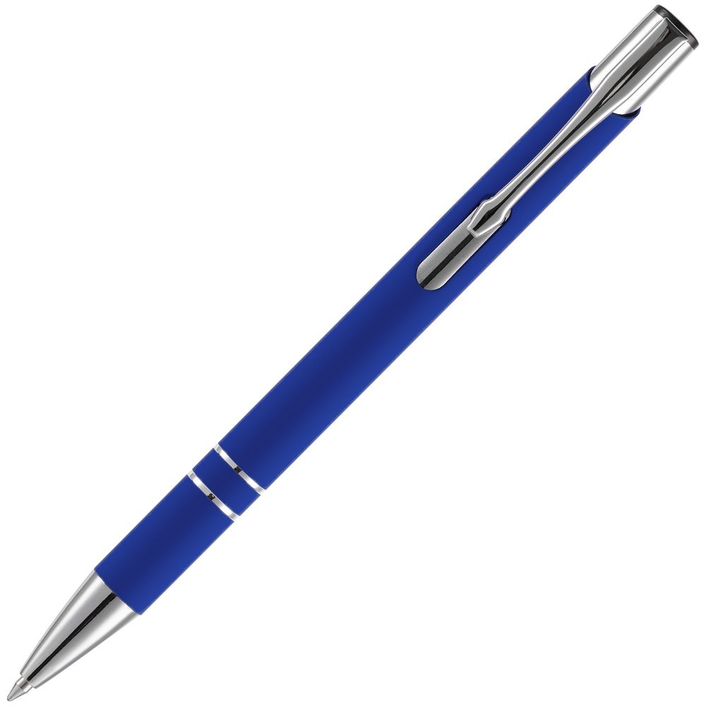Ручка шариковая Keskus Soft Touch, ярко-синяя-3