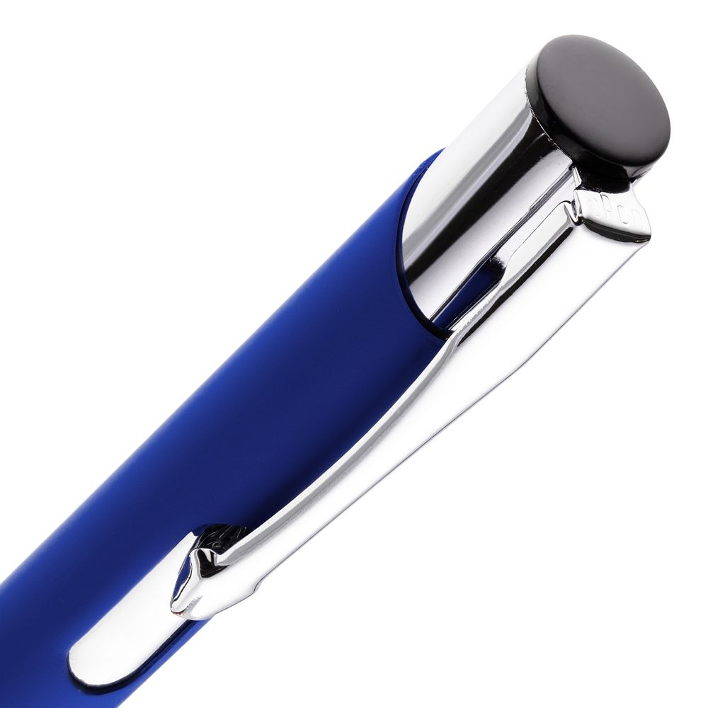 Ручка шариковая Keskus Soft Touch, ярко-синяя-4