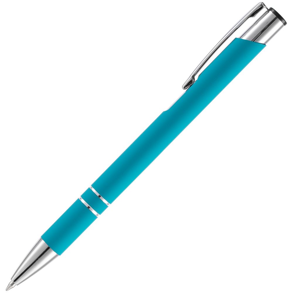 Ручка шариковая Keskus Soft Touch, бирюзовая-2