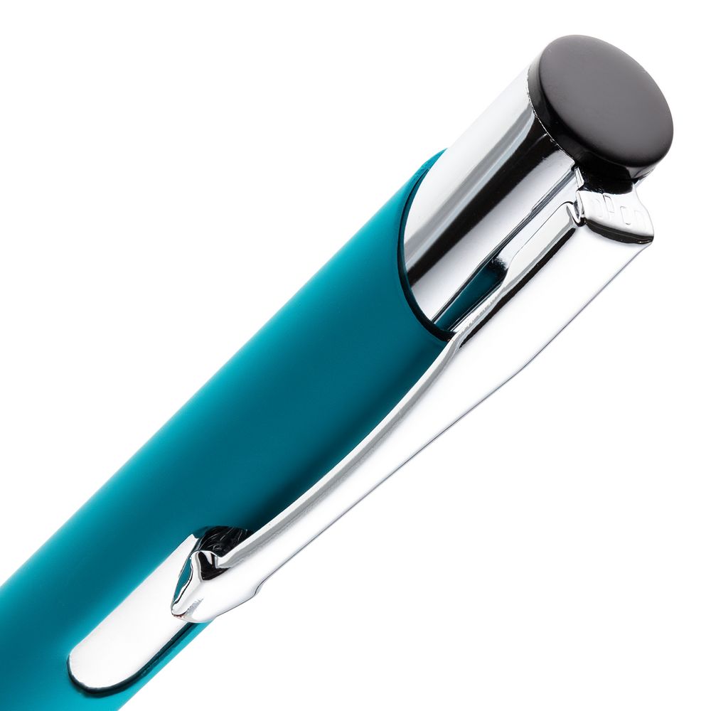 Ручка шариковая Keskus Soft Touch, бирюзовая-4