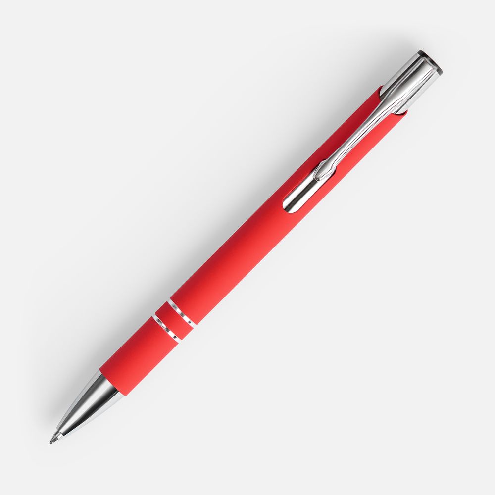 Ручка шариковая Keskus Soft Touch, красная-2