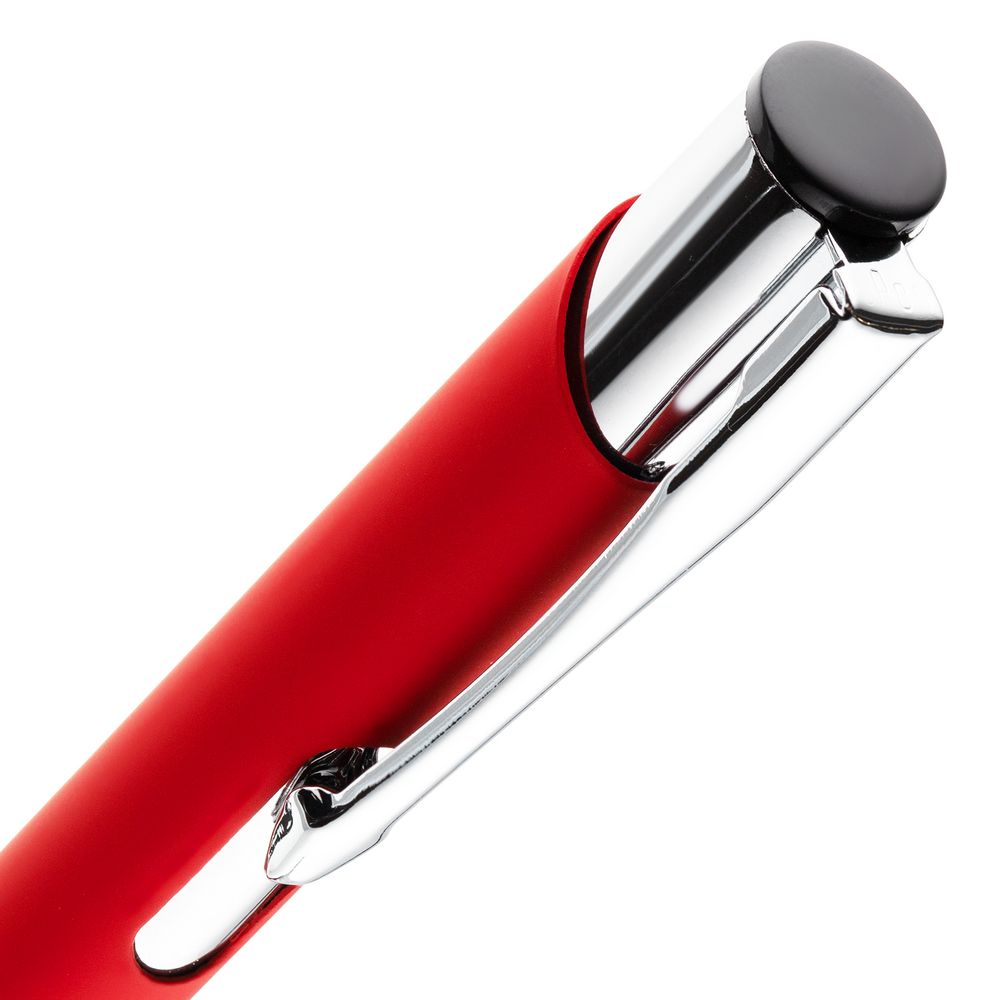 Ручка шариковая Keskus Soft Touch, красная-4