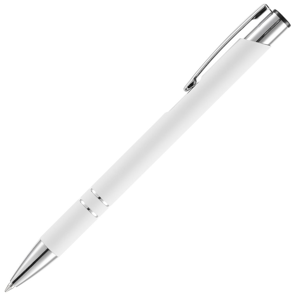 Ручка шариковая Keskus Soft Touch, белая-2