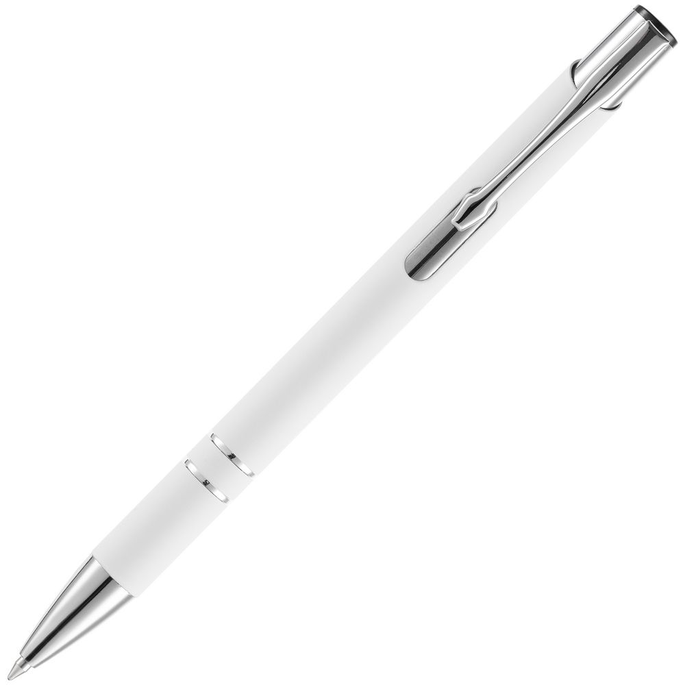 Ручка шариковая Keskus Soft Touch, белая-3