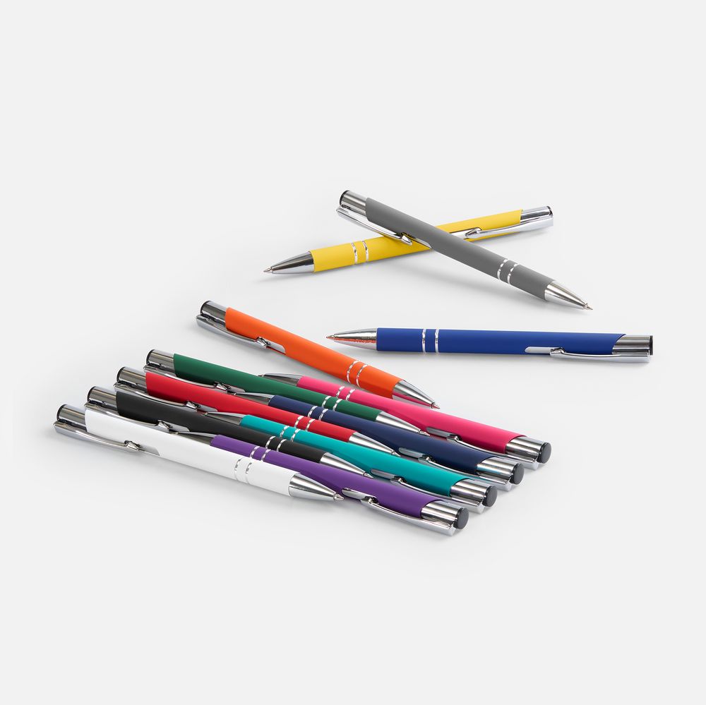 Ручка шариковая Keskus Soft Touch, белая-6