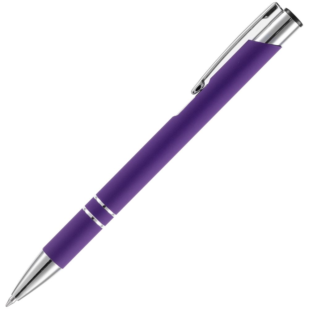 Ручка шариковая Keskus Soft Touch, фиолетовая-2