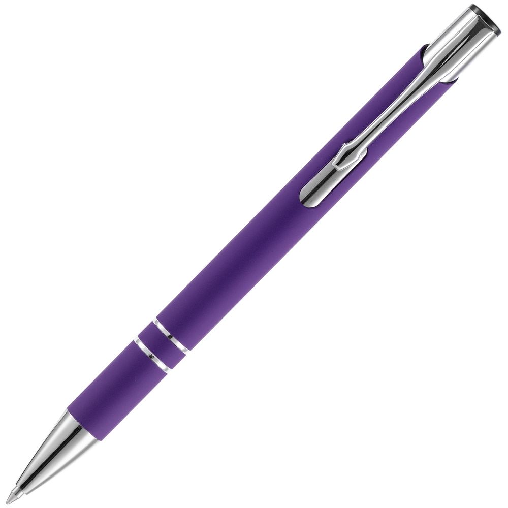 Ручка шариковая Keskus Soft Touch, фиолетовая-3