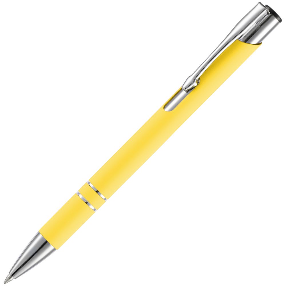 Ручка шариковая Keskus Soft Touch, желтая-1