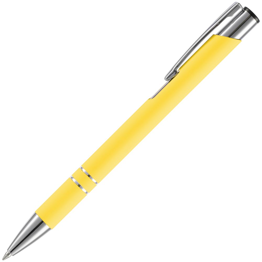 Ручка шариковая Keskus Soft Touch, желтая-2