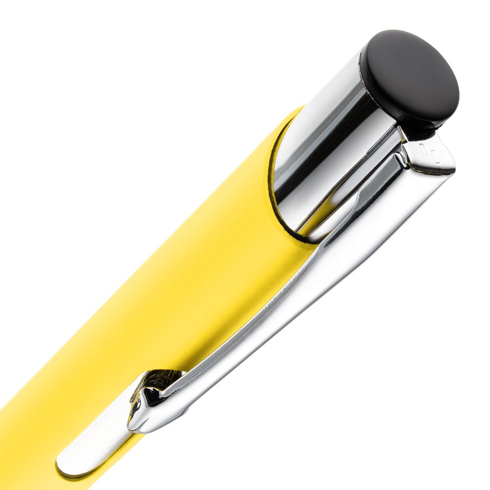 Ручка шариковая Keskus Soft Touch, желтая-4