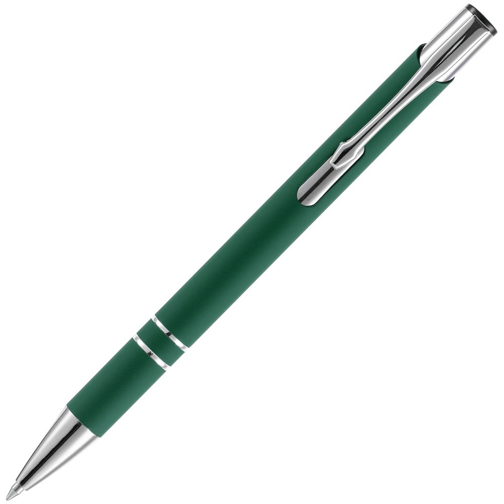 Ручка шариковая Keskus Soft Touch, зеленая-3