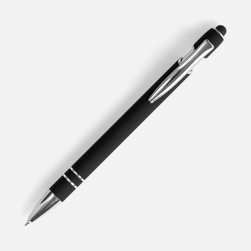 Ручка шариковая Pointer Soft Touch со стилусом, черная-2