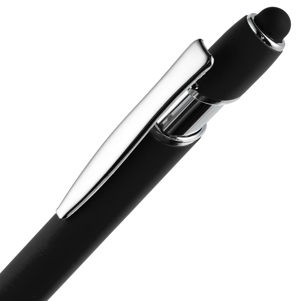 Ручка шариковая Pointer Soft Touch со стилусом, черная-4