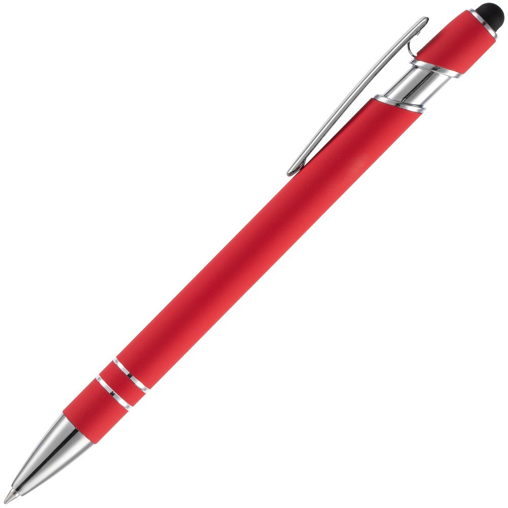 Ручка шариковая Pointer Soft Touch со стилусом, красная-2