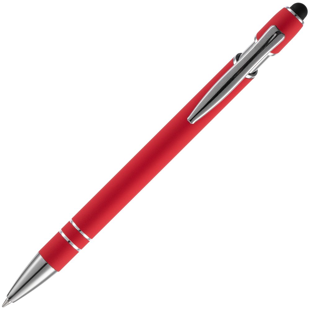 Ручка шариковая Pointer Soft Touch со стилусом, красная-3