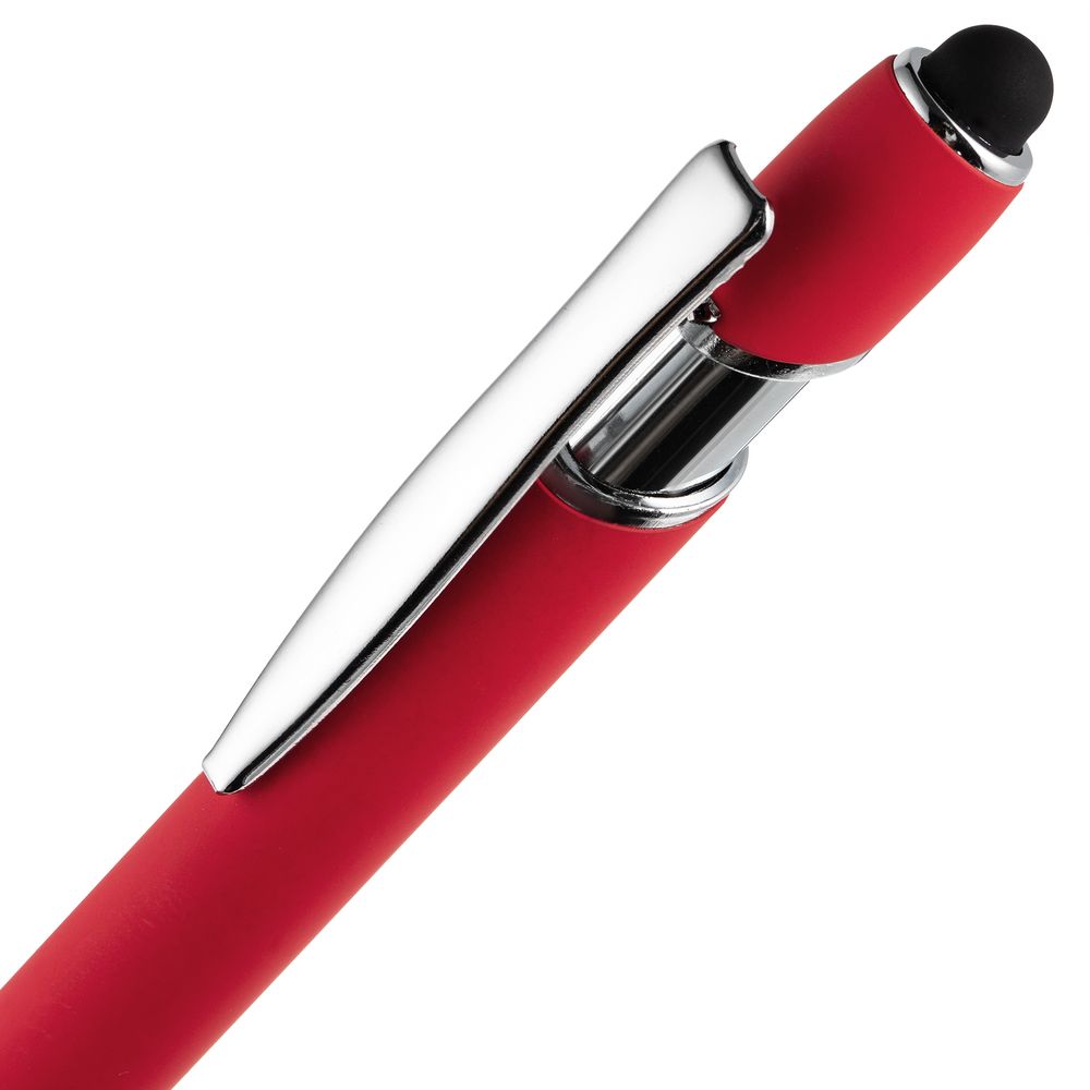 Ручка шариковая Pointer Soft Touch со стилусом, красная-4