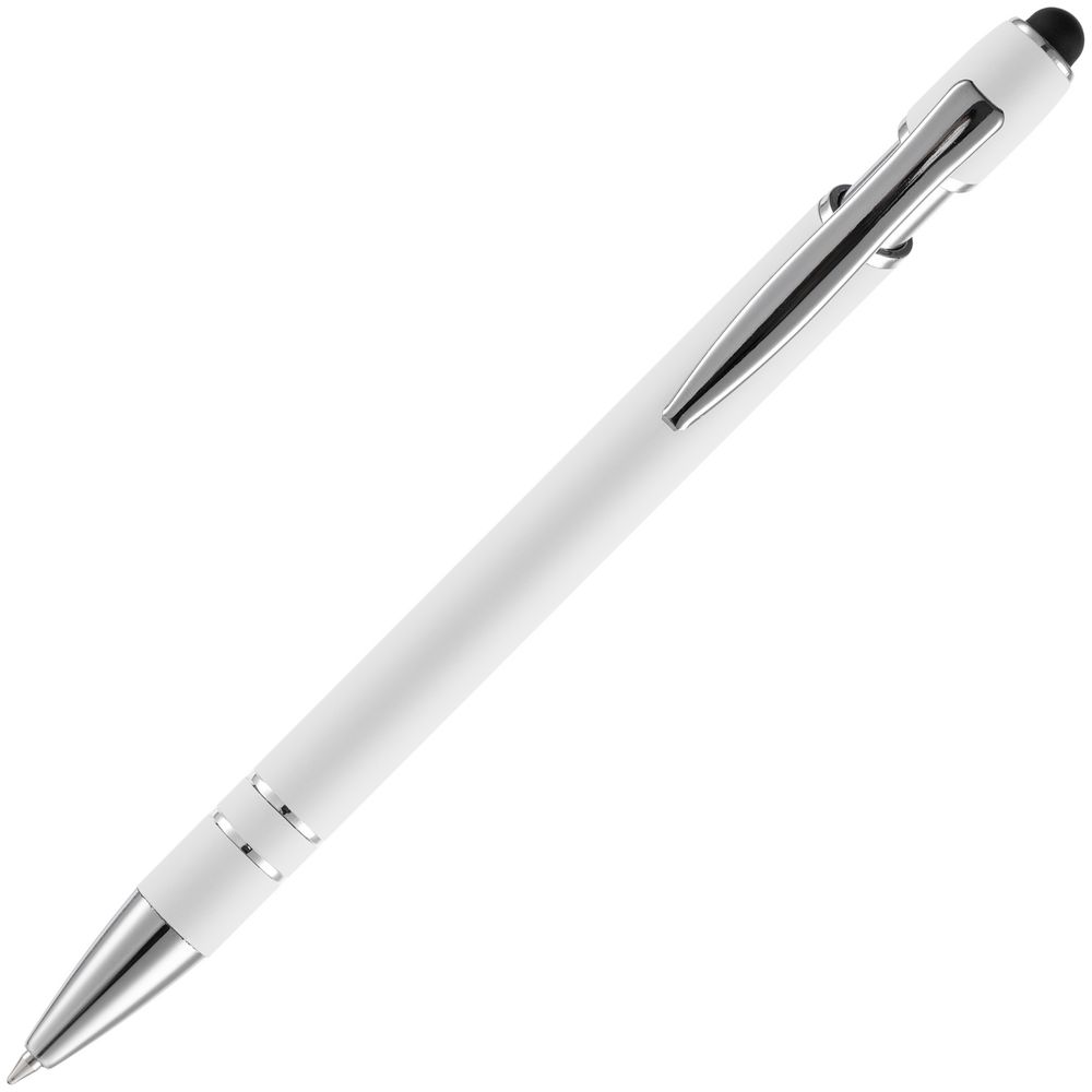 Ручка шариковая Pointer Soft Touch со стилусом, белая-3