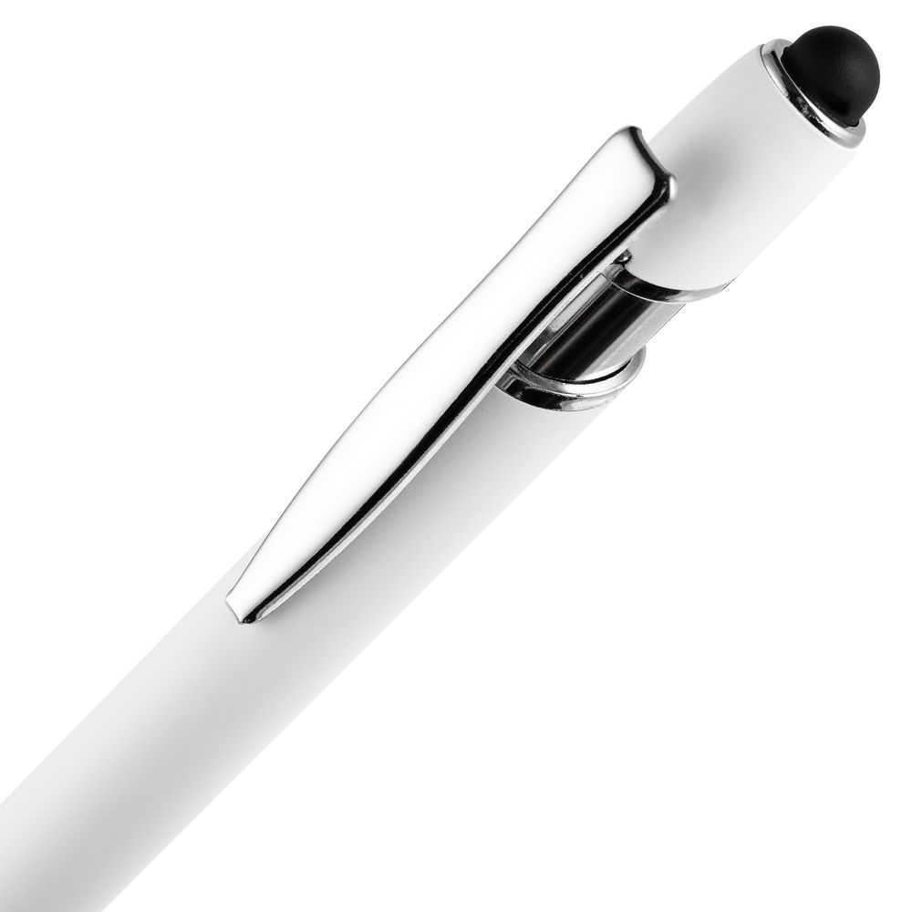 Ручка шариковая Pointer Soft Touch со стилусом, белая-4