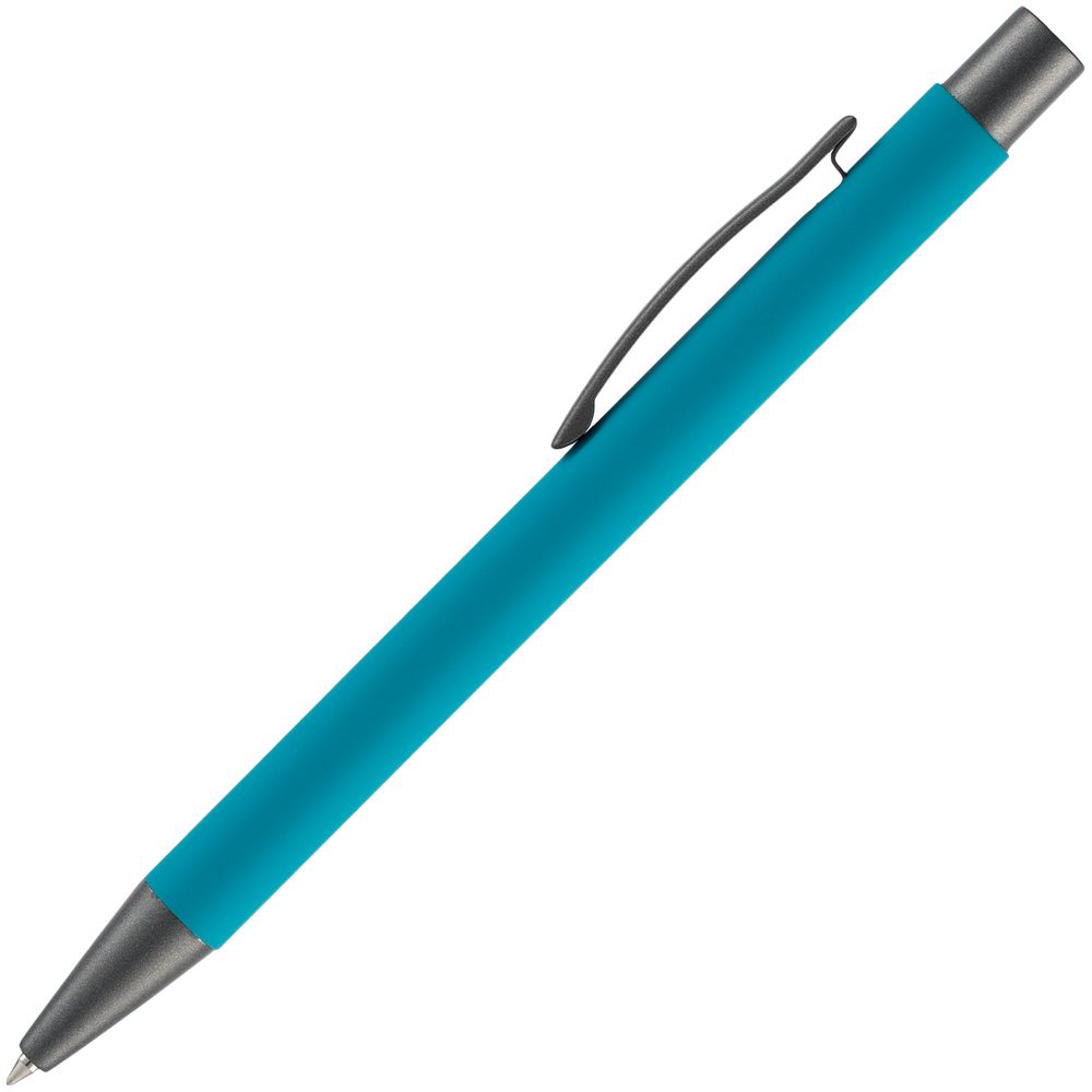 Ручка шариковая Atento Soft Touch, бирюзовая-2