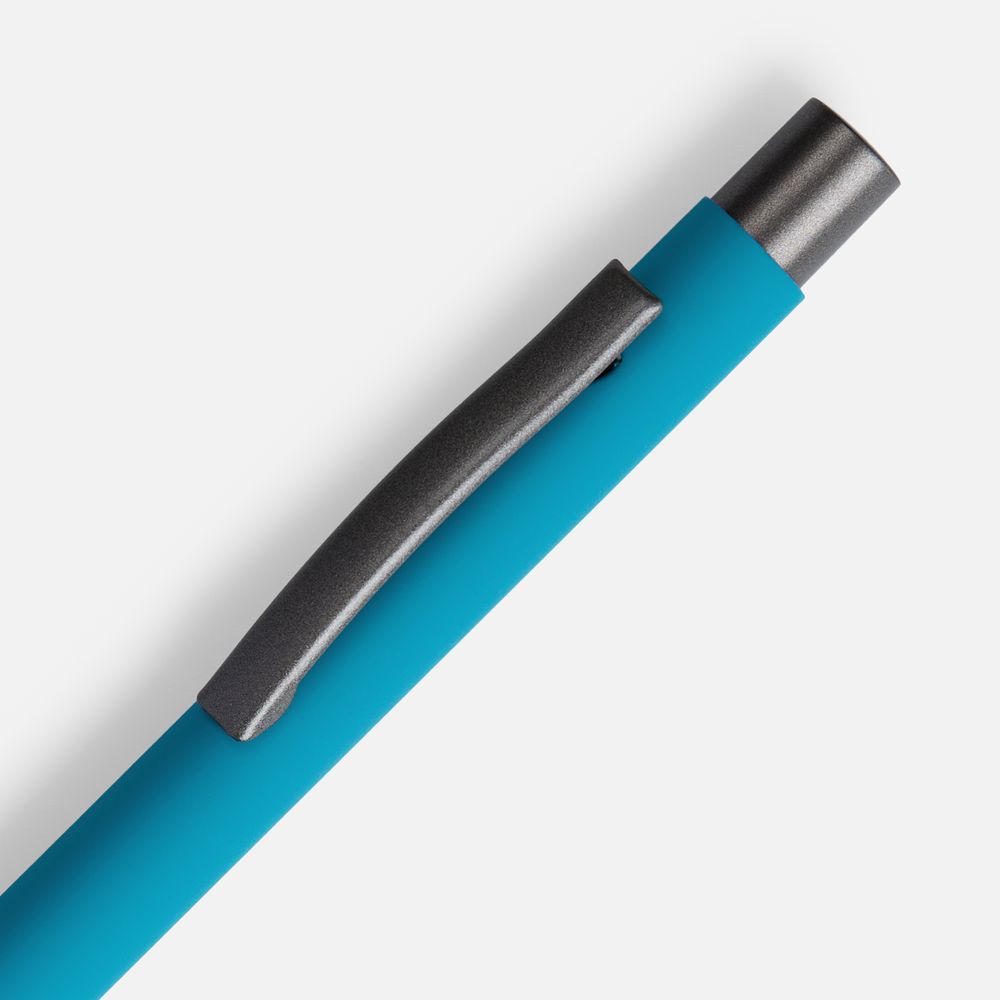 Ручка шариковая Atento Soft Touch, бирюзовая-3