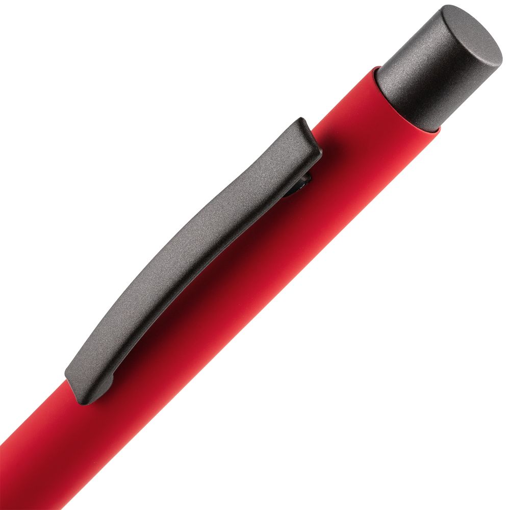 Ручка шариковая Atento Soft Touch, красная-4