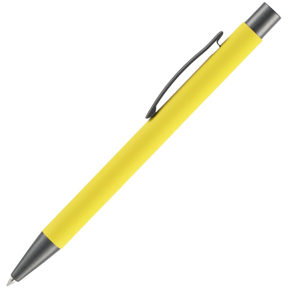 Ручка шариковая Atento Soft Touch, желтая-2