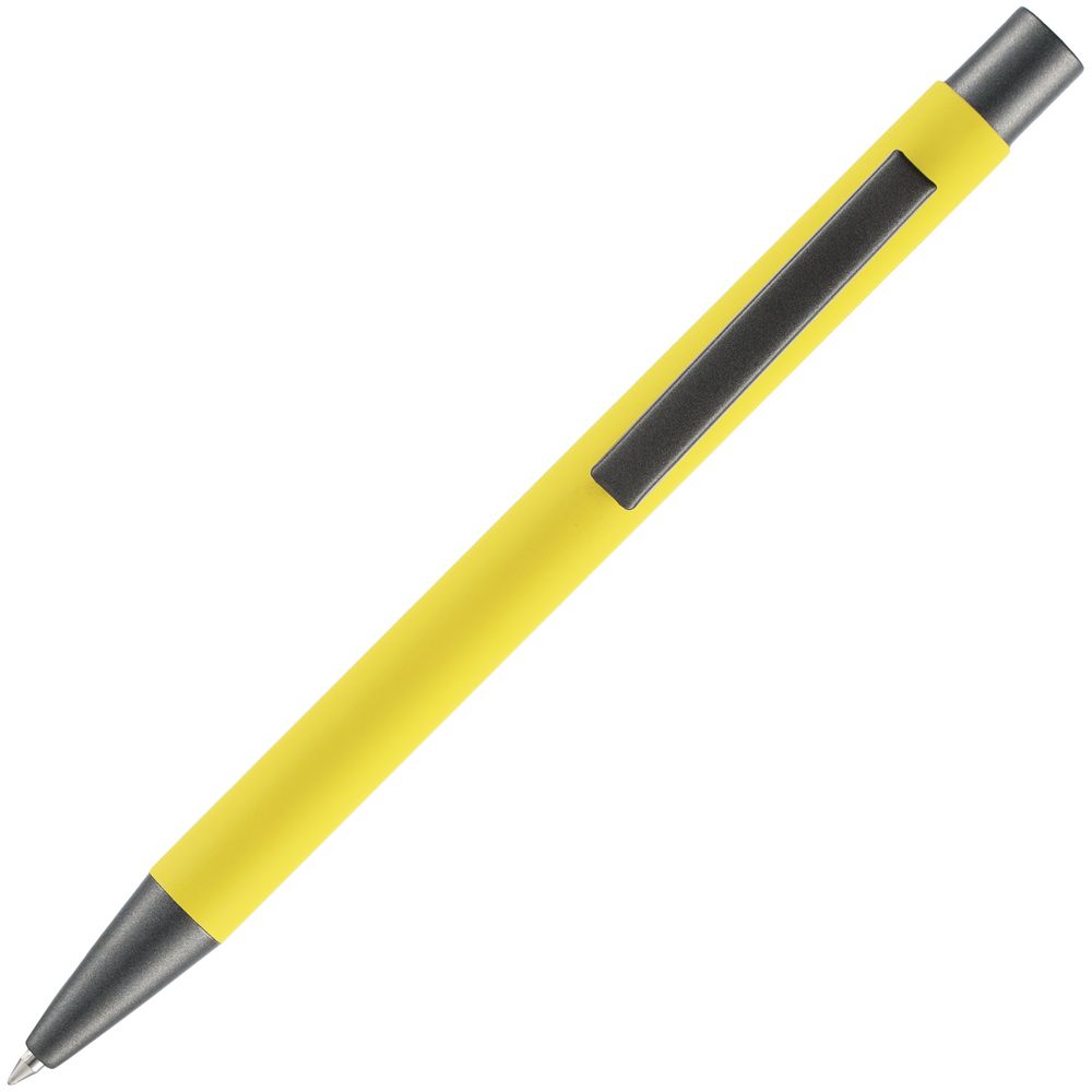 Ручка шариковая Atento Soft Touch, желтая-3