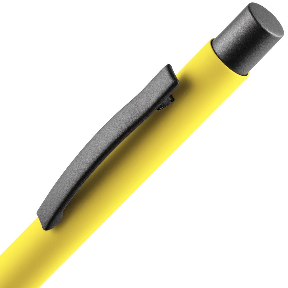 Ручка шариковая Atento Soft Touch, желтая-4