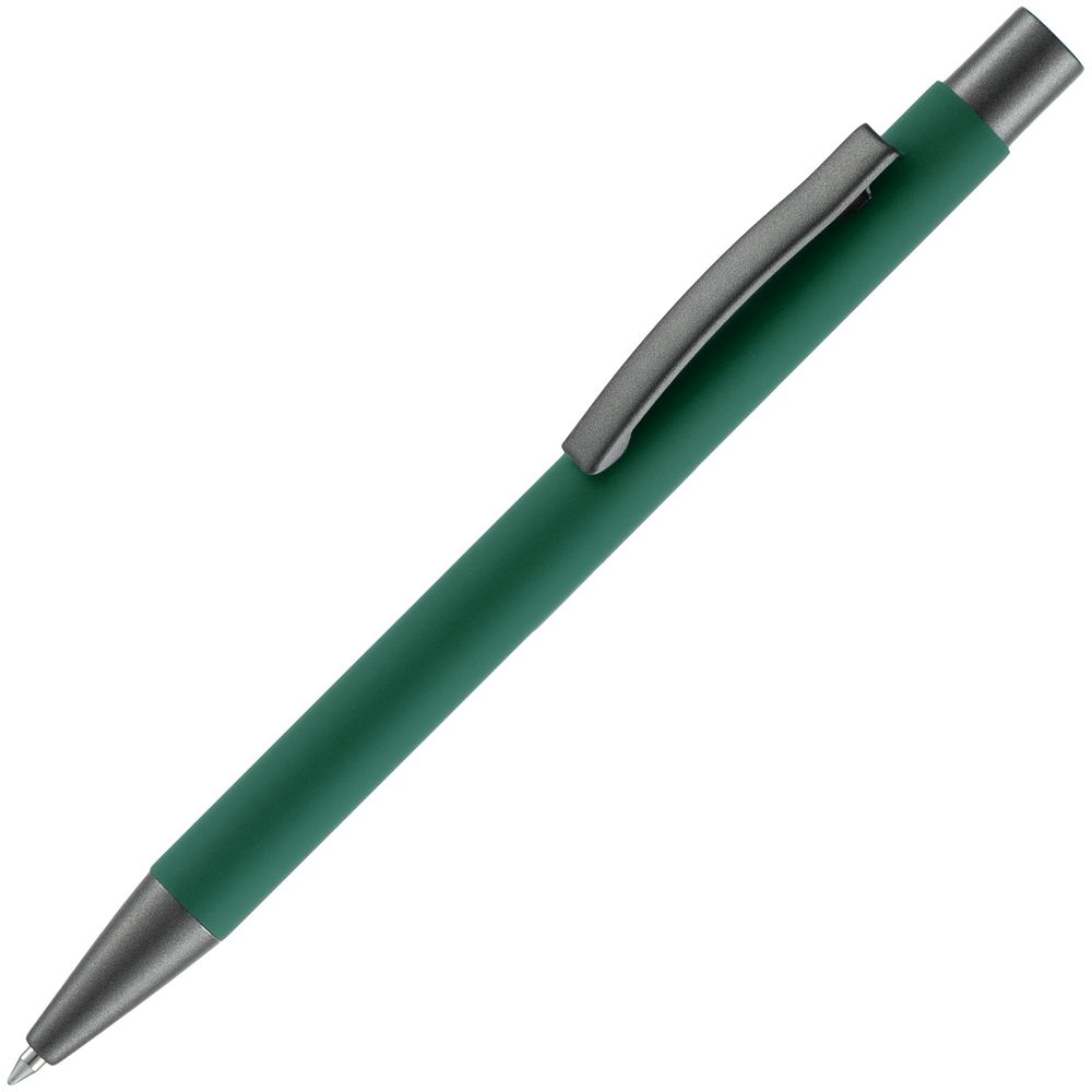 Ручка шариковая Atento Soft Touch, зеленая-1