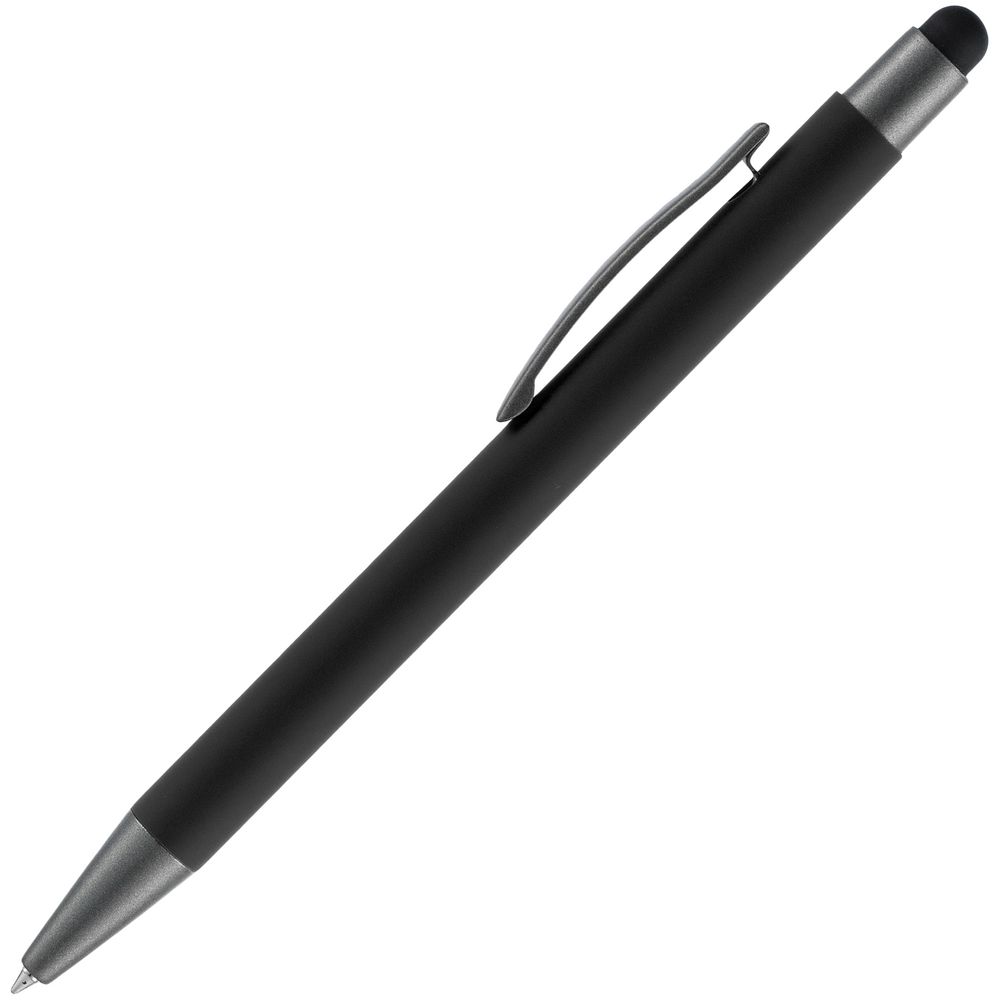 Ручка шариковая Atento Soft Touch Stylus со стилусом, черная-2