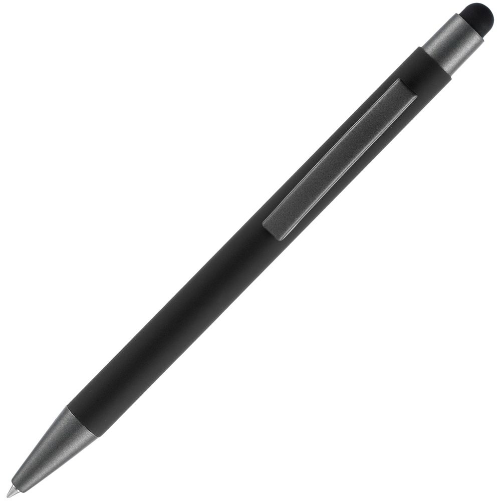 Ручка шариковая Atento Soft Touch Stylus со стилусом, черная-3