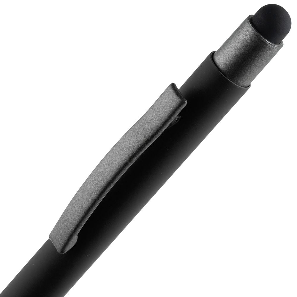 Ручка шариковая Atento Soft Touch Stylus со стилусом, черная-4