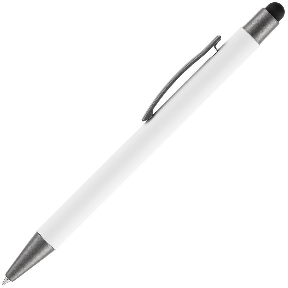 Ручка шариковая Atento Soft Touch со стилусом, белая-2