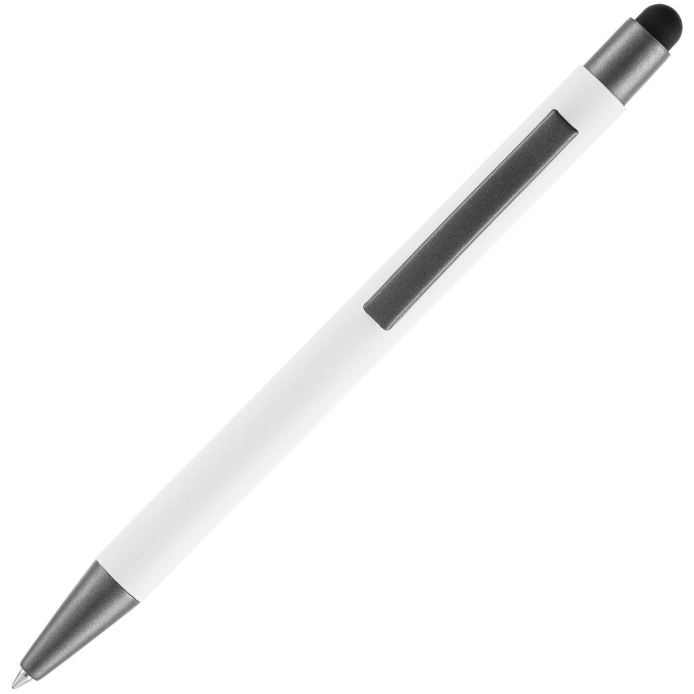 Ручка шариковая Atento Soft Touch со стилусом, белая-3
