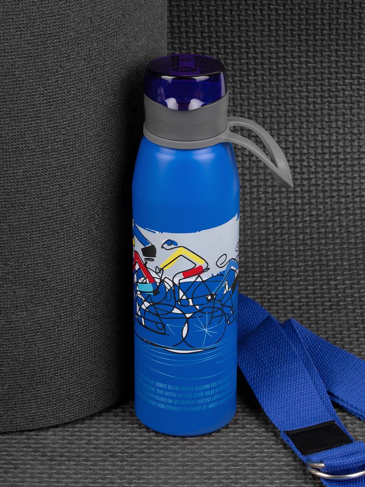 Бутылка для воды Billy Gym, матовая синяя-6