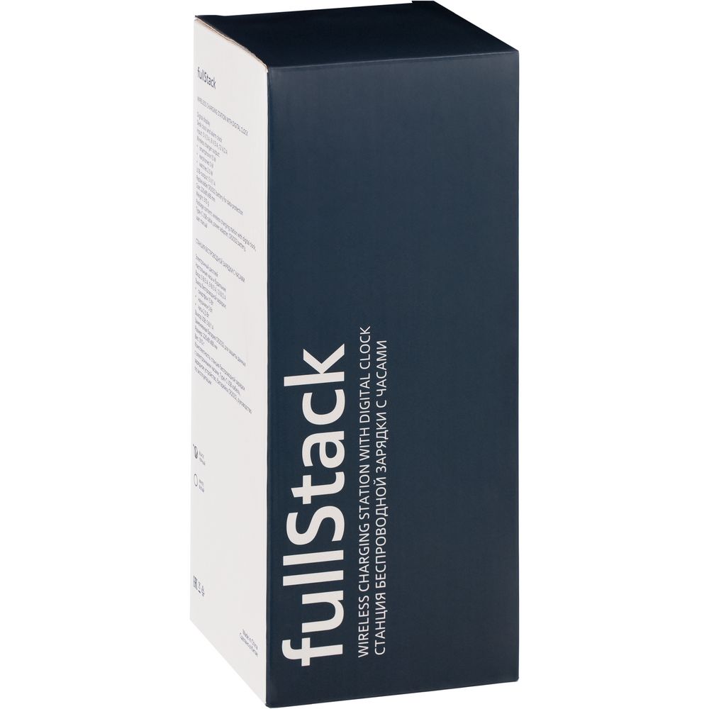 Станция беспроводной зарядки с часами fullStack, черная-13