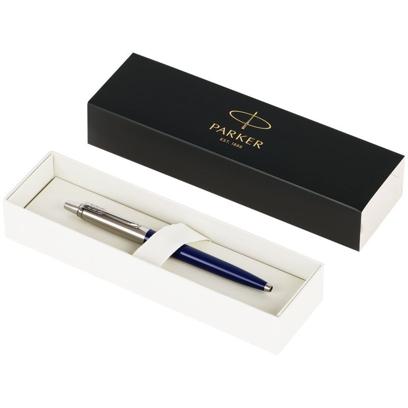 Ручка шариковая Parker Jotter Originals Navy Blue Chrome CT, темно-синяя-4