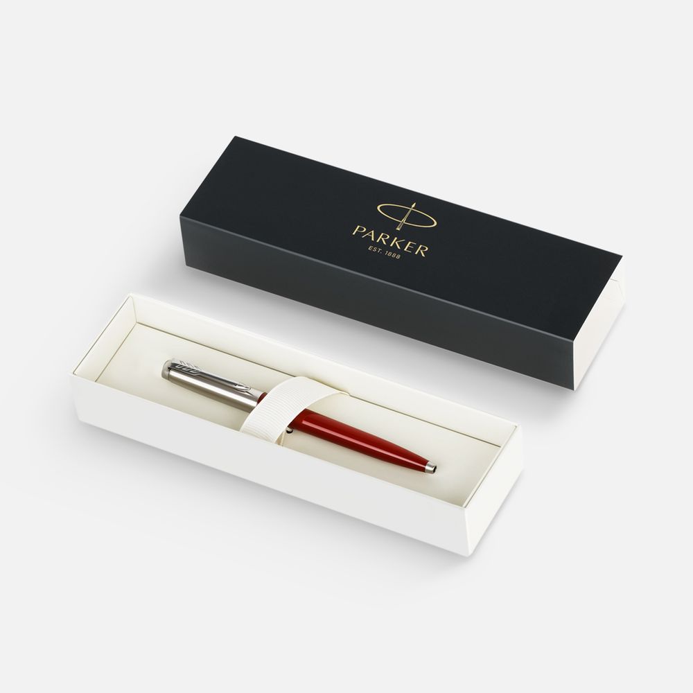 Ручка шариковая Parker Jotter Originals Red CT, красная-3