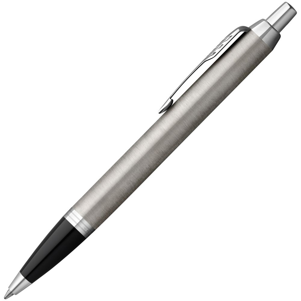 Ручка шариковая Parker IM Essential Stainless Steel CT, серебристая с черным-1