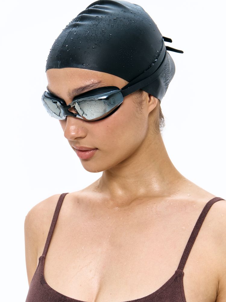 Очки для плавания зеркальные Underwater, черные-9