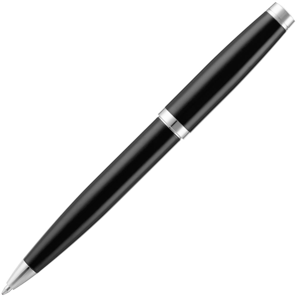 Ручка шариковая Letra Chrome, глянцевая, черная-3